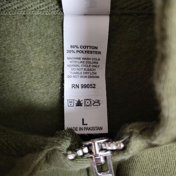 America Lumber Hoodie Mens Large Army Green Patriotic Employee Full Zip - Picture 4 of 8